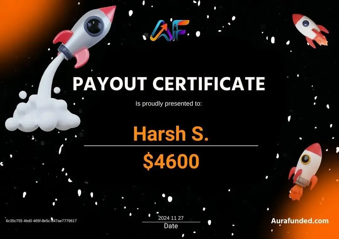 Payout Certificate showing $4,600 withdrawal - November 2024