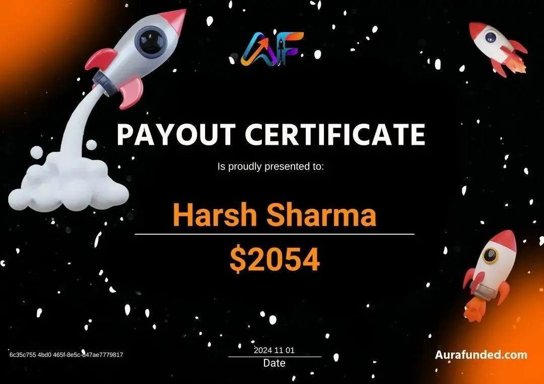 Payout Certificate showing $2,054 withdrawal - November 2024